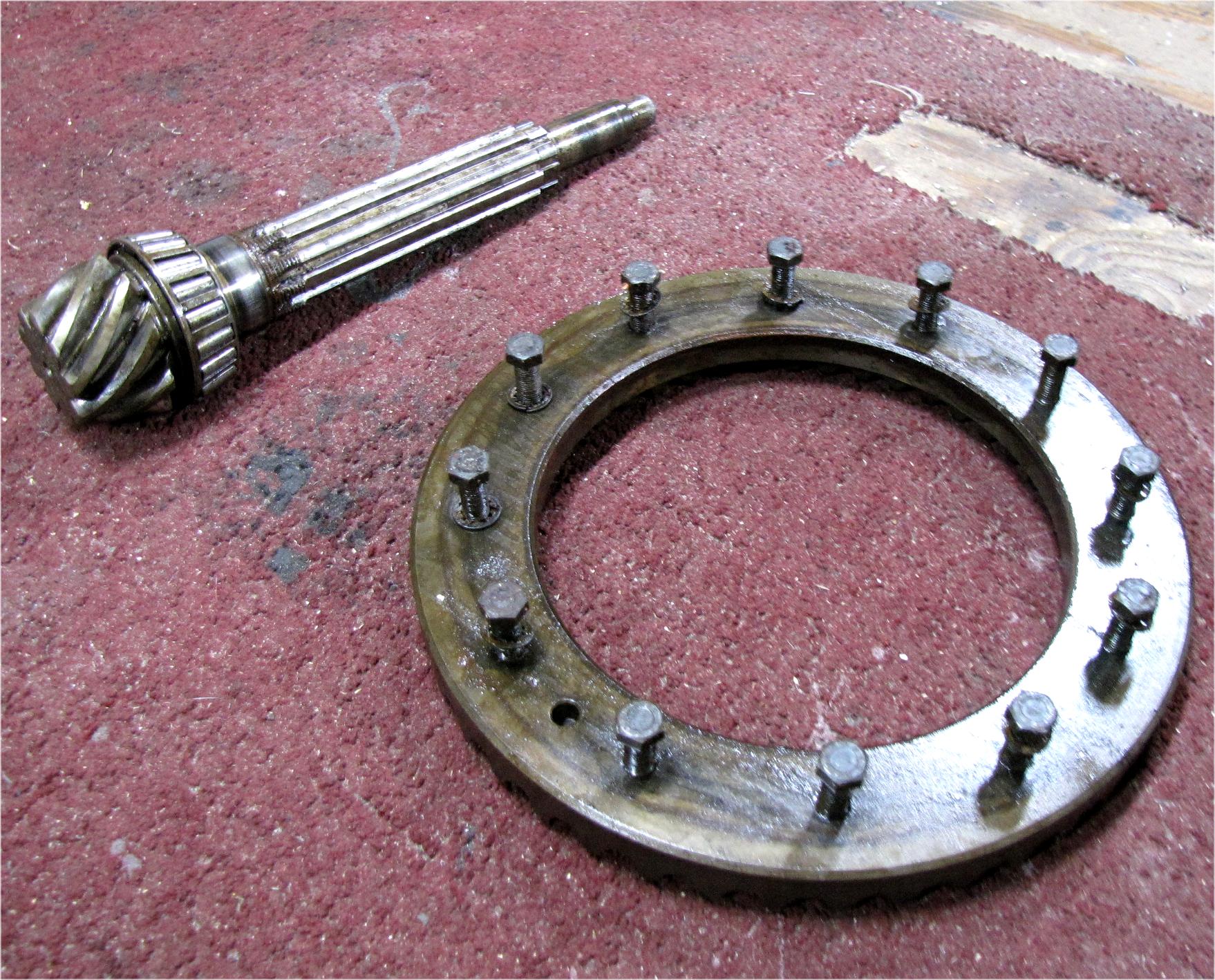 1960 Case International Harvester B275 Diesel Differential Pumpkin Ring Gear with Pinion used tractor part
