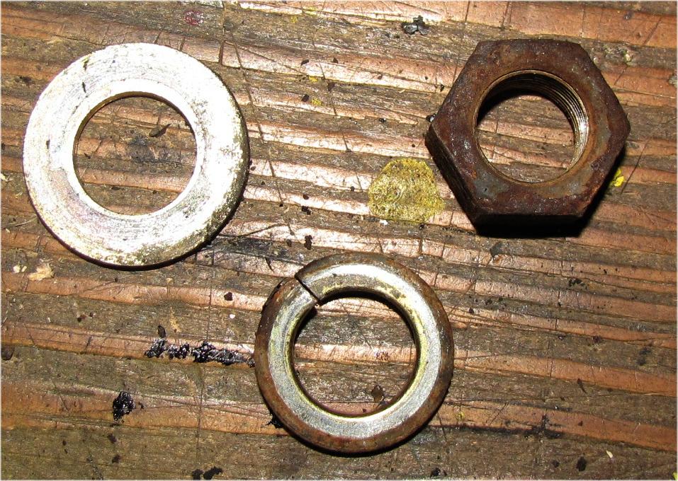 unknown Mitsubishi mt210 Diesel Front Crankshaft Nut and Washers used tractor part