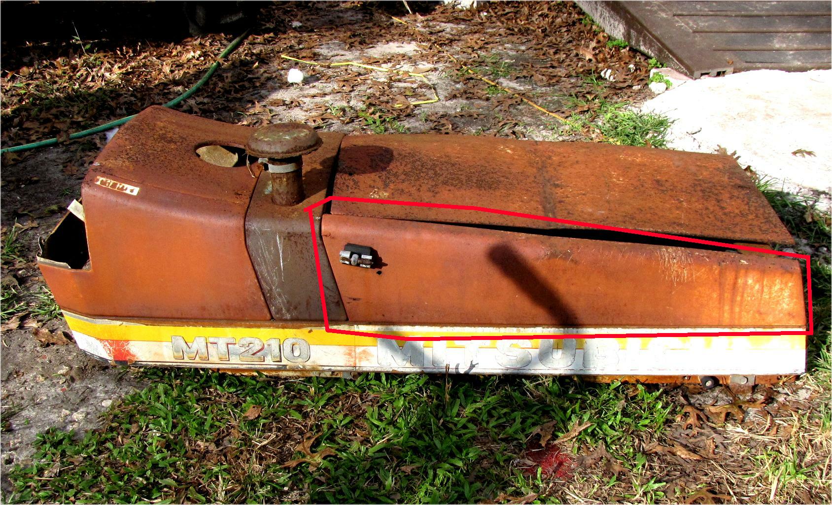unknown Mitsubishi mt210 Diesel Right upper Hood Panel sheet metal used tractor part