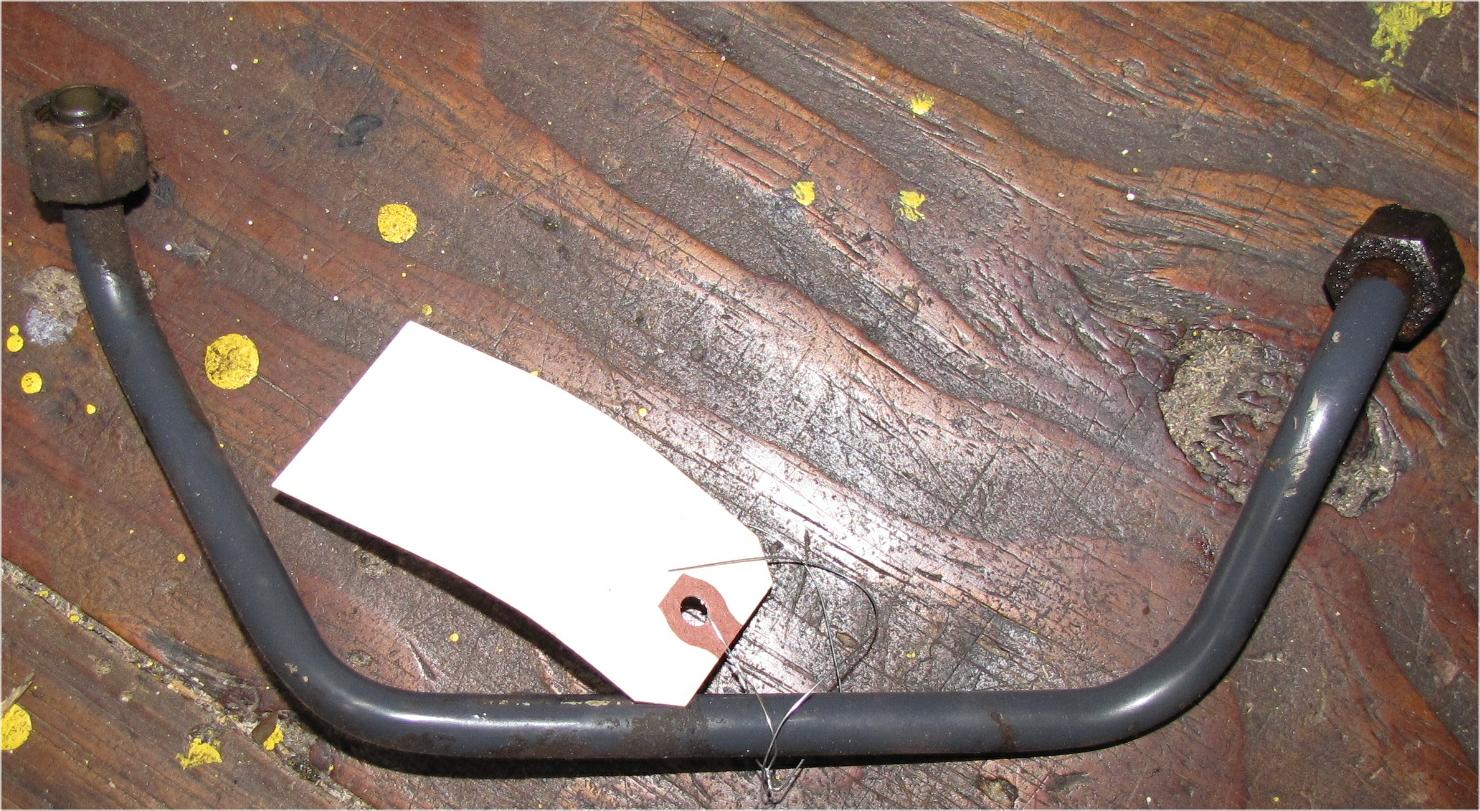 unknown Mitsubishi mt210 Diesel Hydraulic Line / tube Valve block to Steering Box right used tractor part