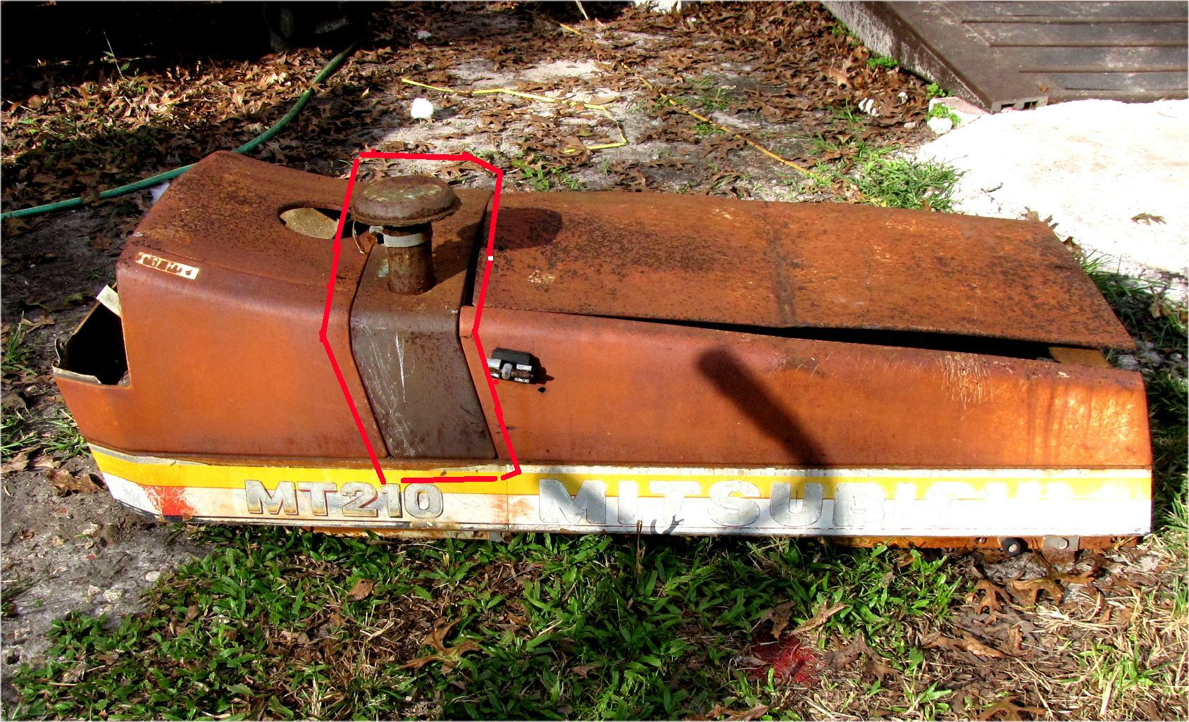 unknown Mitsubishi mt210 Diesel sheet metal between hood and dash used tractor part