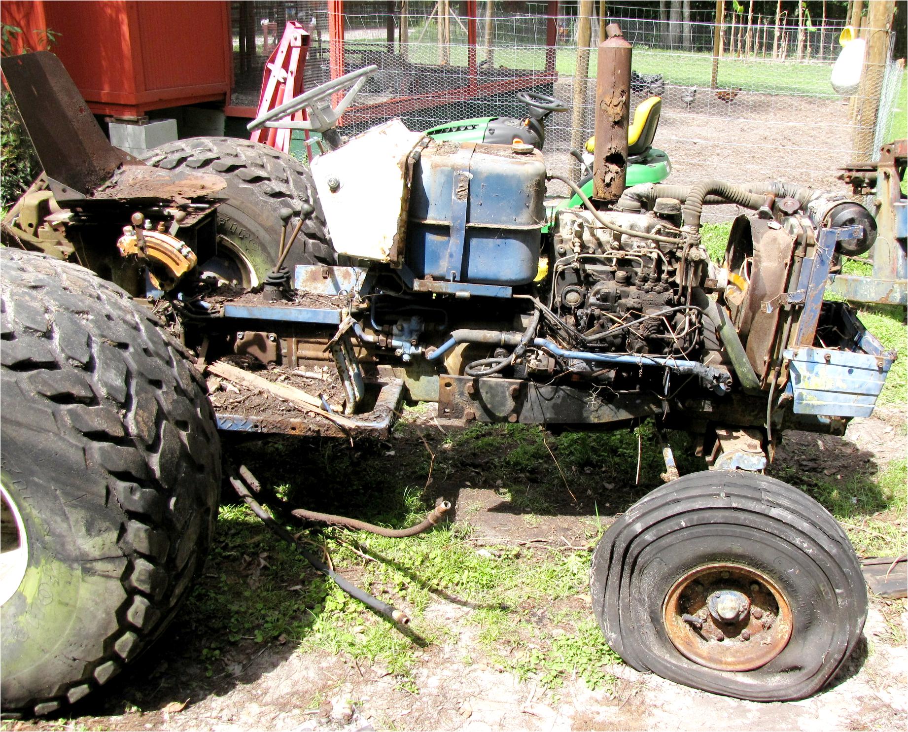 Mitsubishi MT750 diesel tractor currently being dismantled for parts