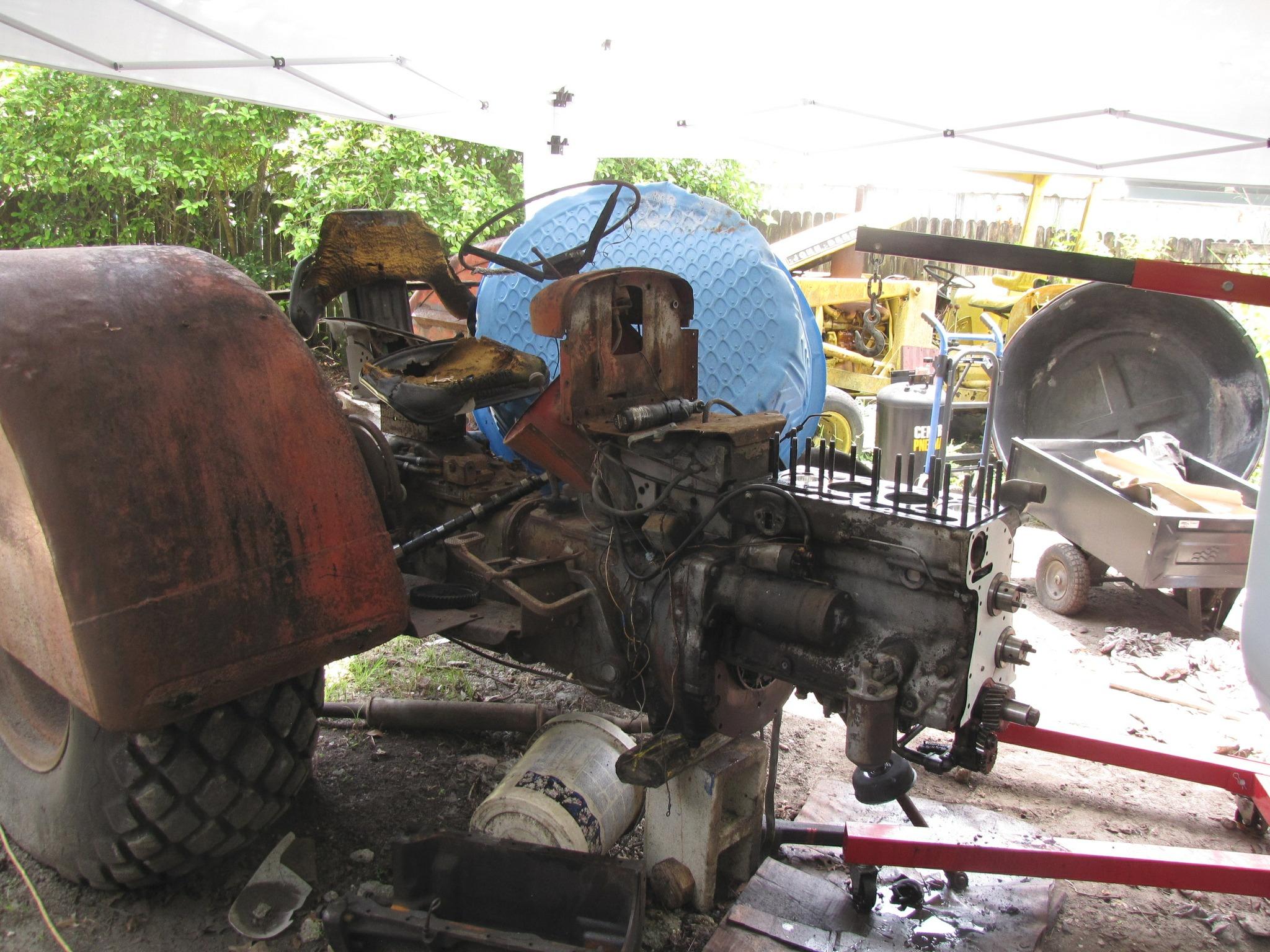 During restoration photo of Massey Ferguson 65 diesel tractor